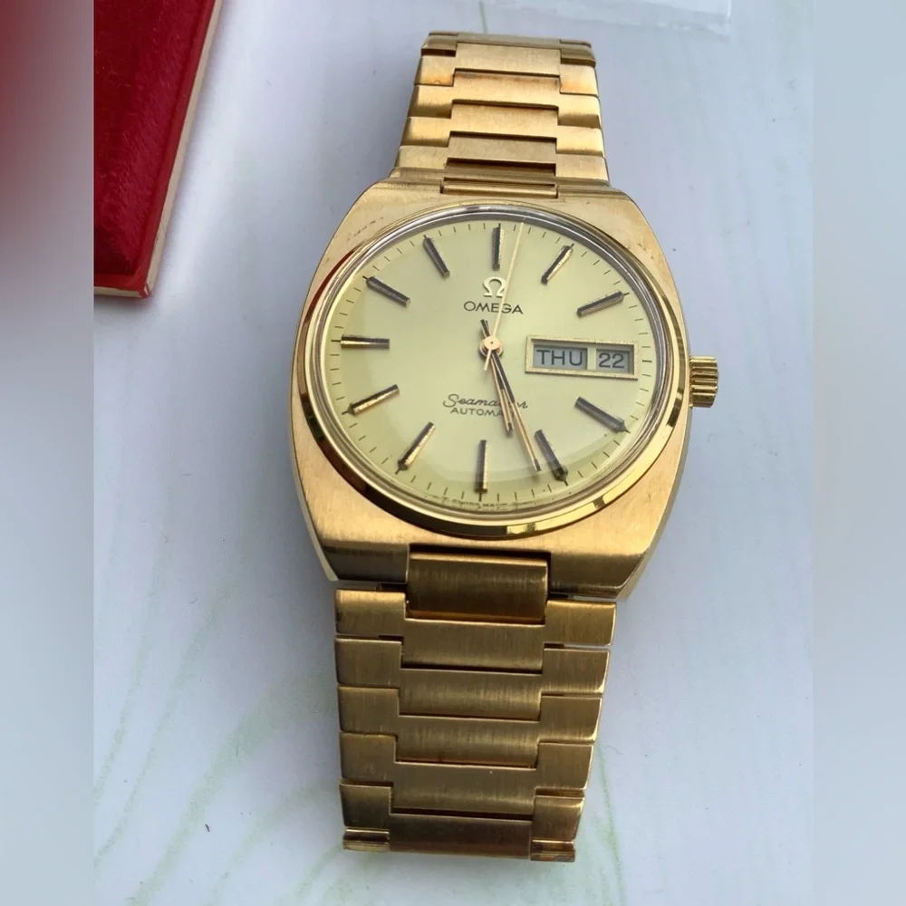 Mens AUTOMATIC OMEGA Gold Tone Day-Date Bracelet Watch ❤️‍🔥❤️‍🔥❤️‍🔥
